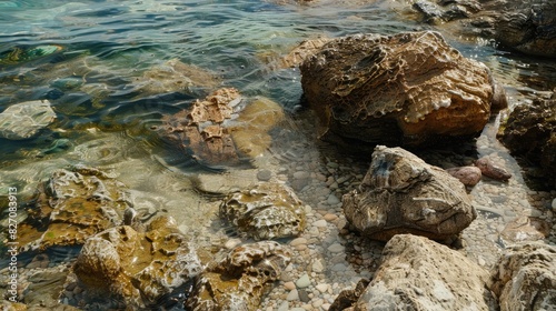 Rocks and Coral Deposits Along the Shoreline