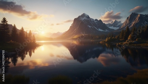 background of beautiful and peaceful mountain views