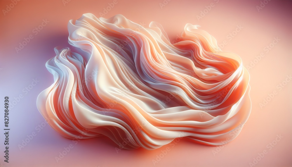 Obraz premium A background image of fabric in a gentle shade of soft pastel orange