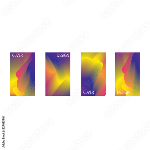 set of abstract background with beautiful gradation color, colorful background for poster banner backdrop.vertical banner.cool fluid background vector illustration