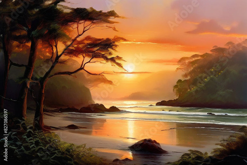 sunset over the sea