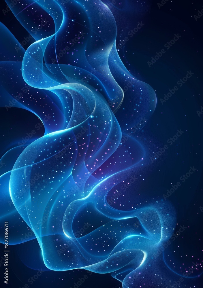 Obraz premium Blue Wavy And Glittering