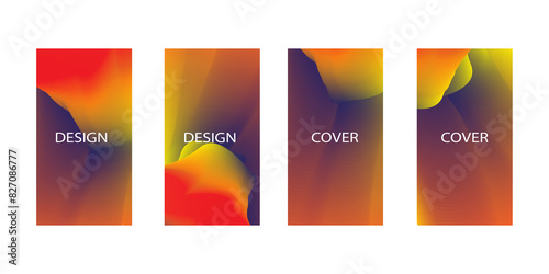set of abstract background with beautiful gradation color, colorful background for poster banner backdrop.vertical banner.cool fluid background vector illustration