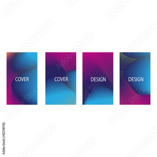 set of abstract background with beautiful gradation color, colorful background for poster banner backdrop.vertical banner.cool fluid background vector illustration
