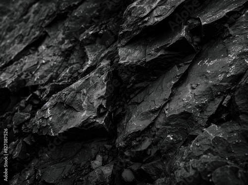 Black rock texture background. Created with Ai