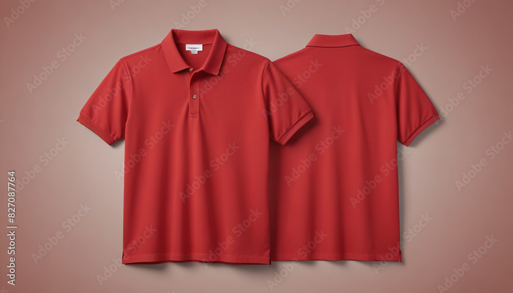Front and back red polo shirt mockup 6 Front and back red polo shirt mockup 6