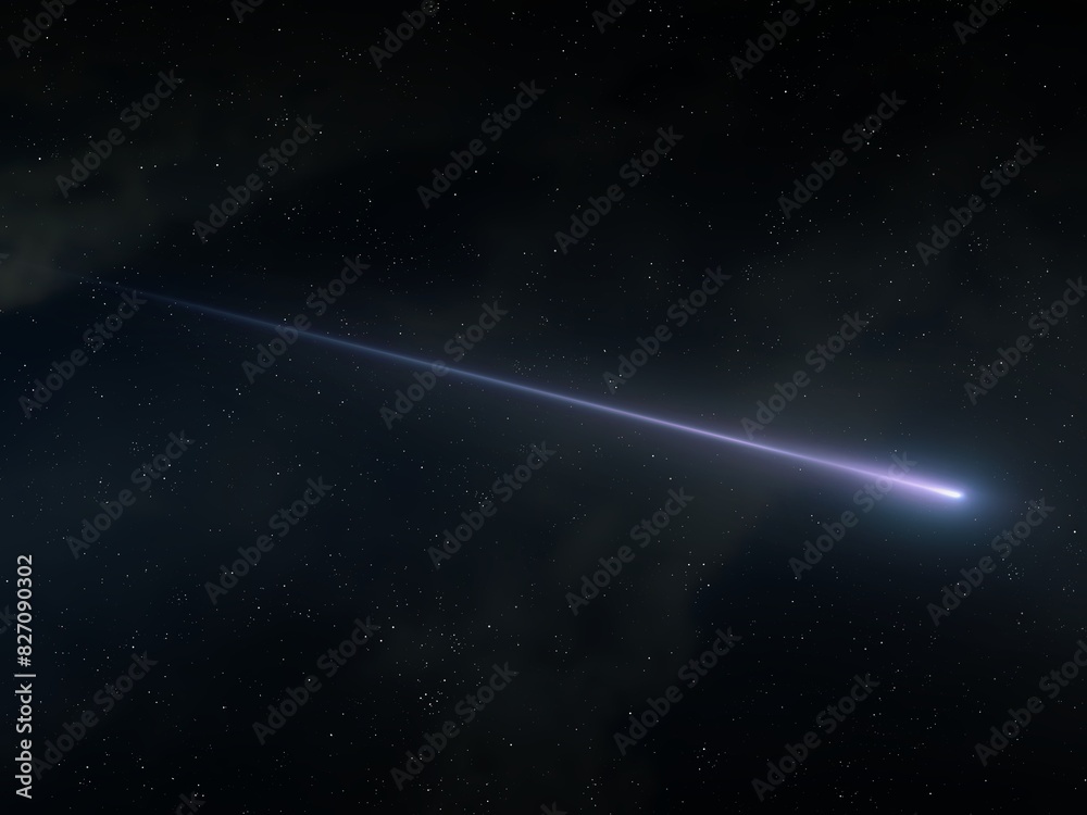Meteor trail in the night sky. Shooting star isolated. Meteorite burns in the atmosphere. Meteor trail in the night sky. Shooting star isolated. Meteorite burns in the atmosphere.