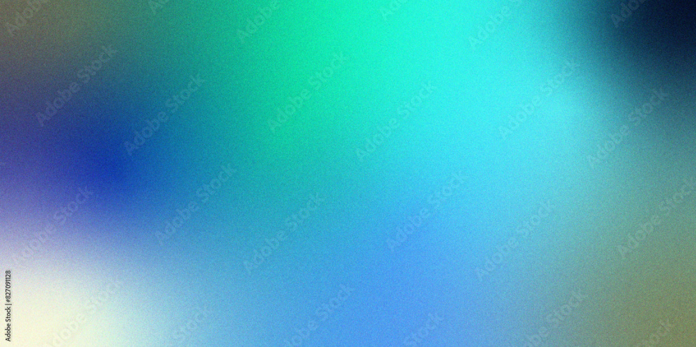 Obraz premium Abstract blue black teal retro vibe grainy gradient noise texture effect. Light grainy color gradient background. Textured with rough grain, noise, and bright spots.