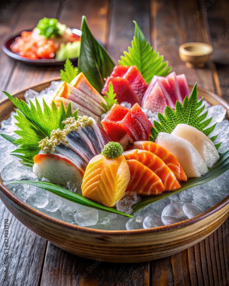 Fresh Sashimi Platter with Assorted Seafood Fresh Sashimi Platter with Assorted Seafood