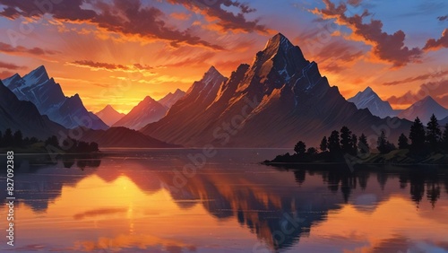 background of beautiful and peaceful mountain views