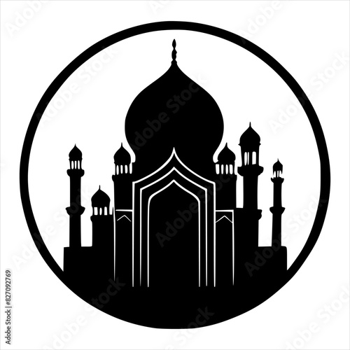 Mosque Silhouette Black and White