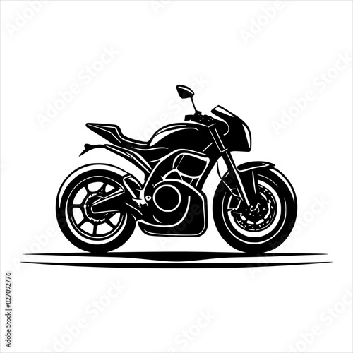 Motorcycle Silhouette Black and White