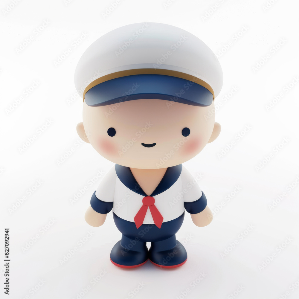 sailor icon in 3D style on a white background sailor icon in 3D style on a white background