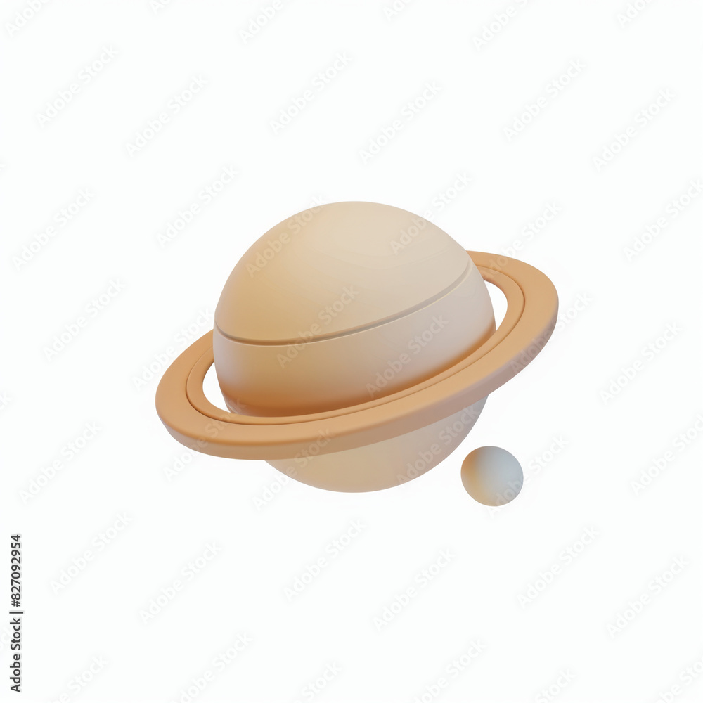 planet  icon in 3D style on a white background