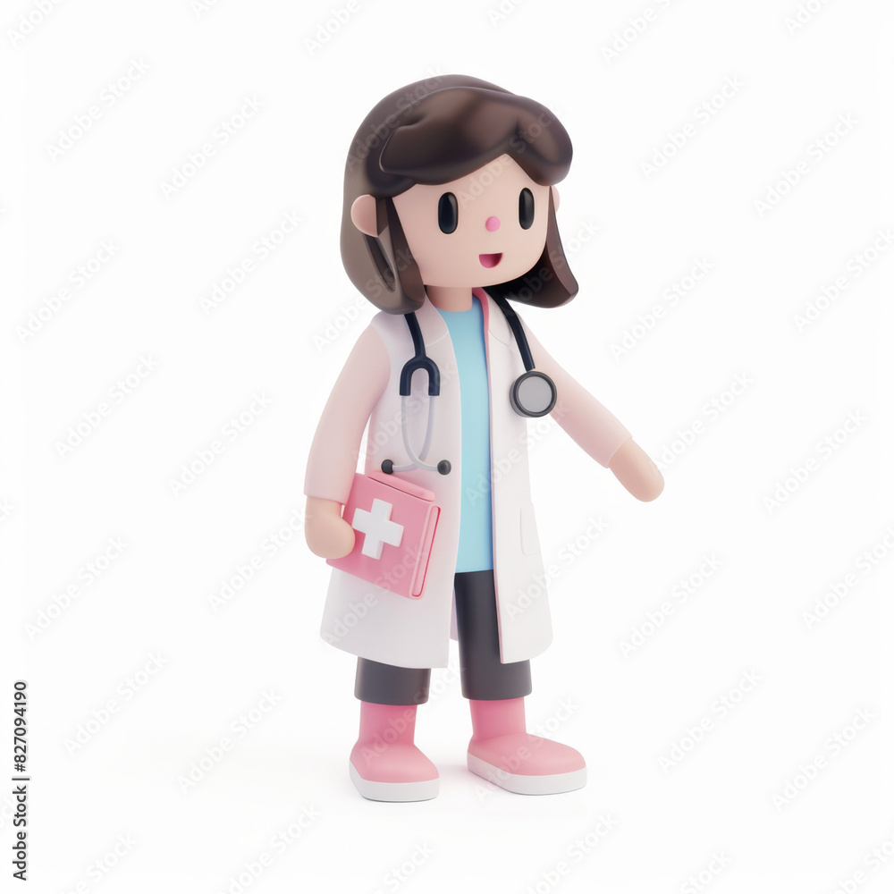 woman doctor icon in 3D style on a white background woman doctor icon in 3D style on a white background