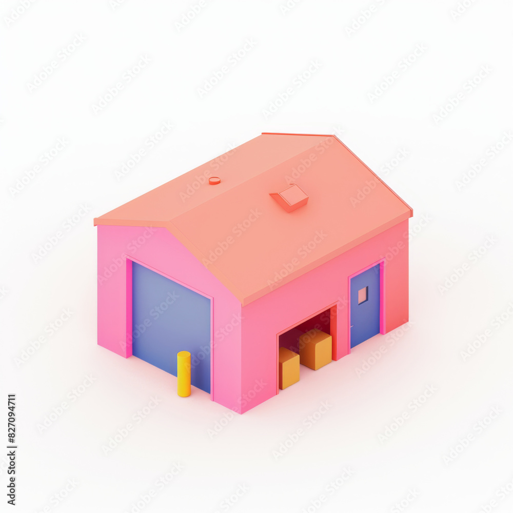 garage icon in 3D style on a white background garage icon in 3D style on a white background