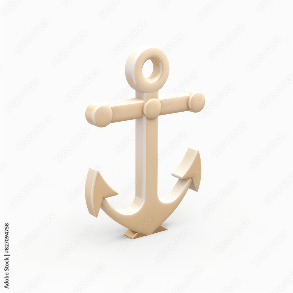anchor, icon in 3D style on a white background anchor, icon in 3D style on a white background