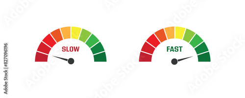 slow fast icon on white background