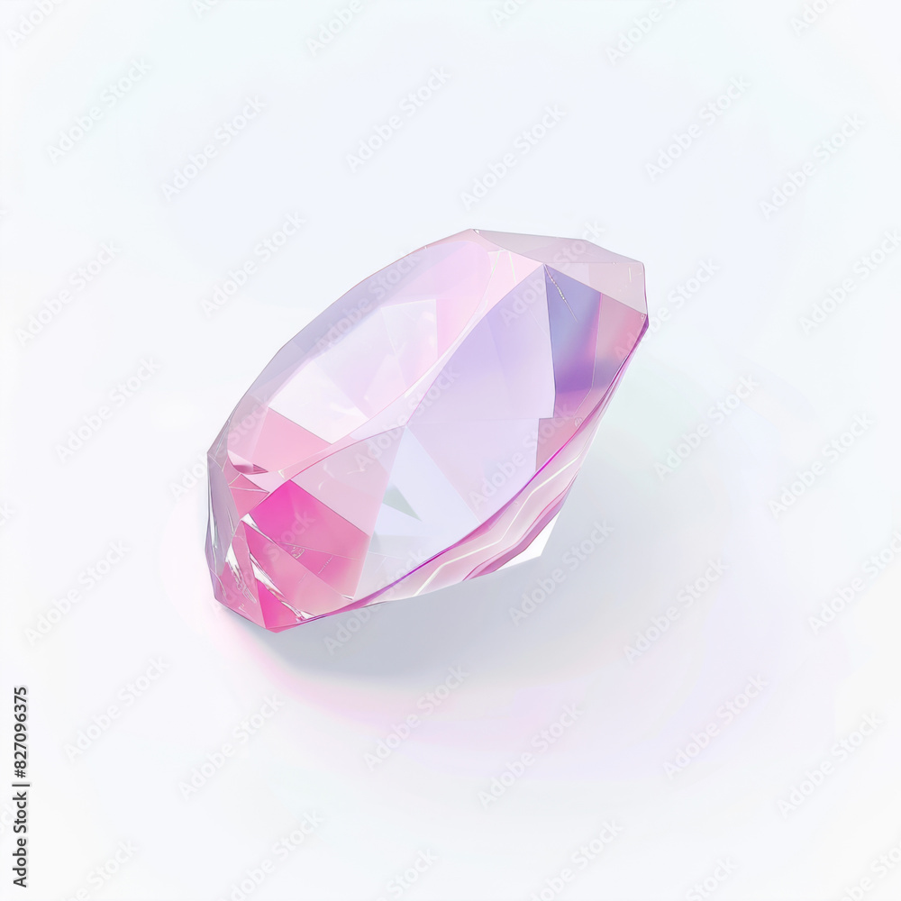 diamond icon in 3D style on a white background diamond icon in 3D style on a white background