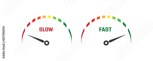 slow fast icon on white background