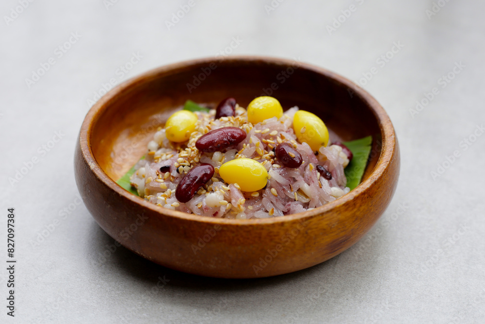 Sweet black sticky rice with grains. Thai dessert Sweet black sticky rice with grains. Thai dessert