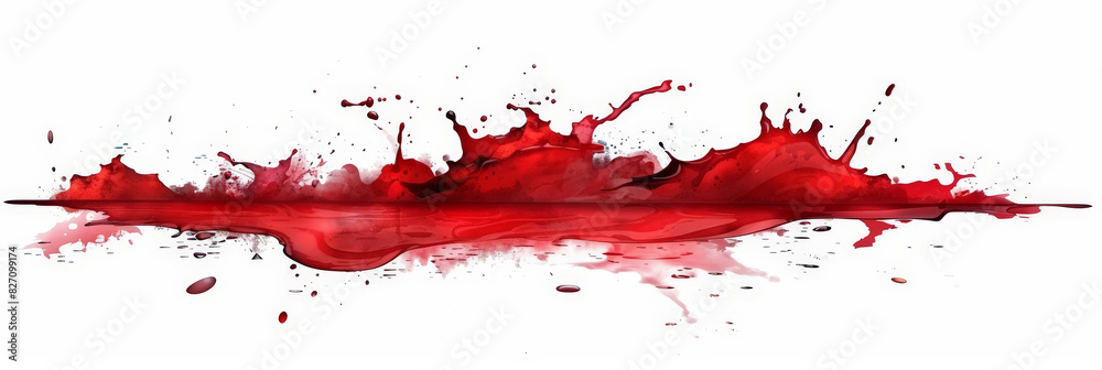 blood splatters on white background, red paint splatters on white , red ink Splashes blood splatters on white background, red paint splatters on white , red ink Splashes