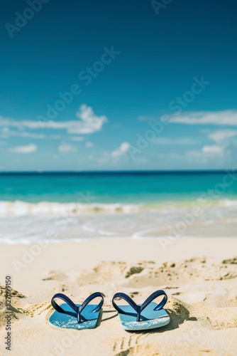 Flip-flops on a sandy beach