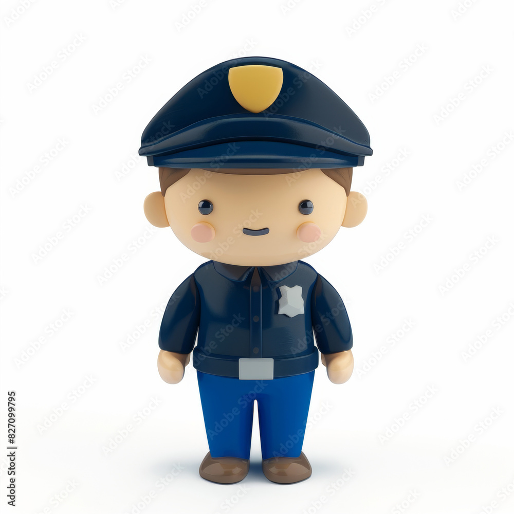 police officer icon in 3D style on a white background police officer icon in 3D style on a white background