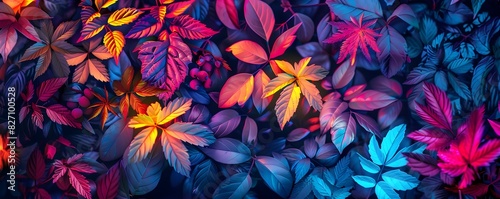 Neon Lit Foliage Blooming o...