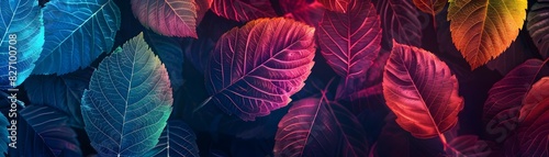 Glowing Neon Leaves Shimmer...