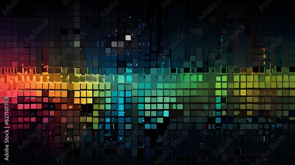 Pixel disintegration background. Mosaic textures with simple square particles. Black stroke Generative AI Pixel disintegration background. Mosaic textures with simple square particles. Black stroke Generative AI