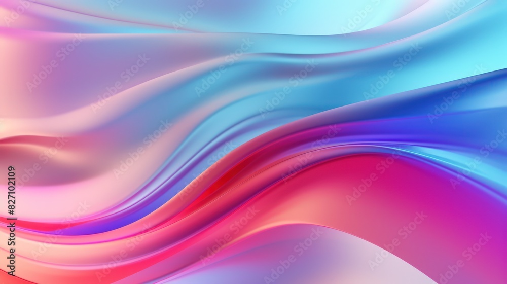 3D render of abstract fluid iridescent holographic neon curved wave, colorful background in motion 3D render of abstract fluid iridescent holographic neon curved wave, colorful background in motion