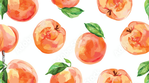 Fruit peach seamless pattern great design for any pur photo