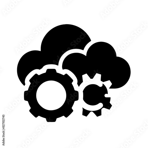 icon gear and cloud Vector SVG