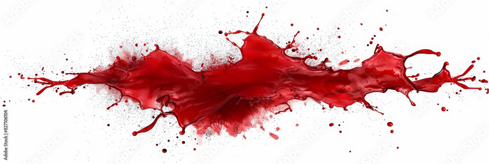 blood splatters on white background, red paint splatters on white , red ink Splashes blood splatters on white background, red paint splatters on white , red ink Splashes