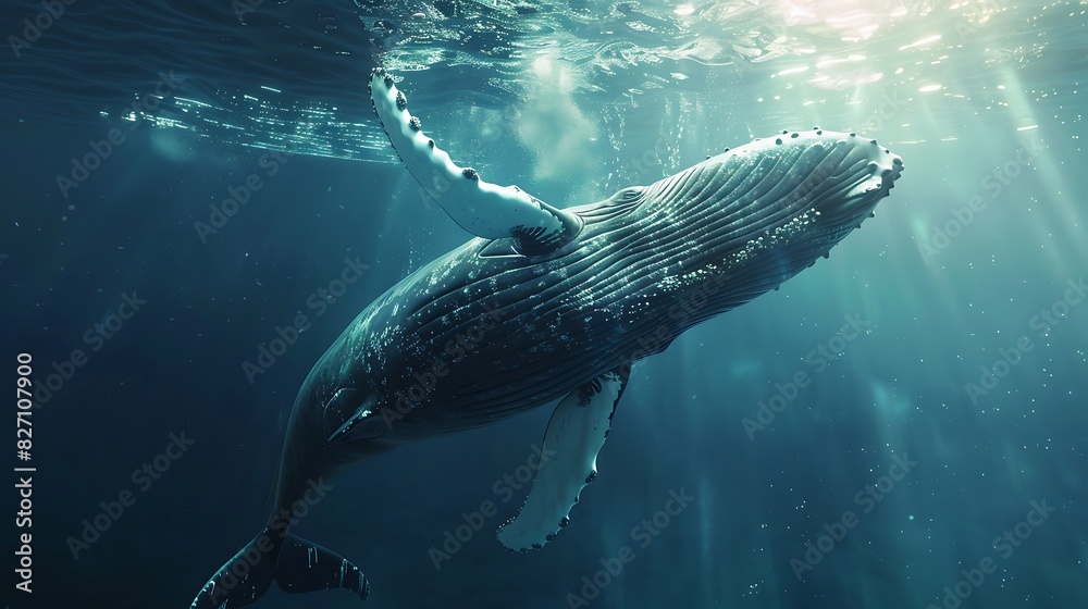 Naklejka premium The underwater world of animals is a captivating ecosystem filled with diverse marine species, intricate coral reefs, and vibrant aquatic life
