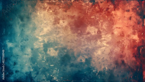Abstract background with grunge frame and gradient of blue