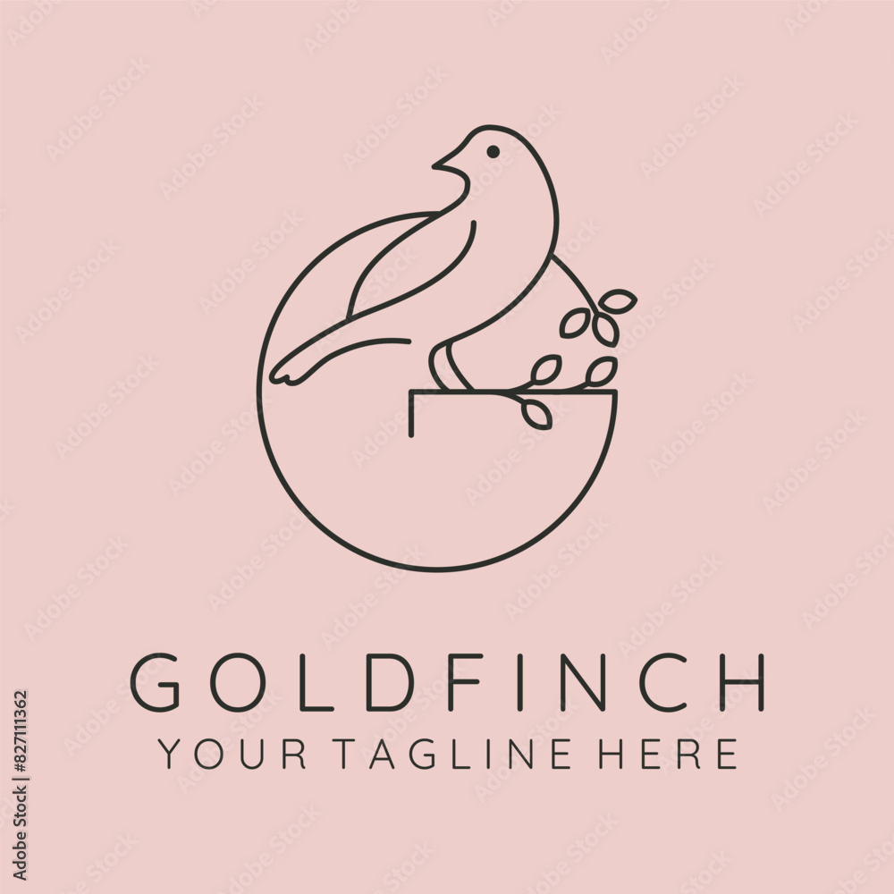 goldfinch bird line art logo vector symbol illustration design goldfinch bird line art logo vector symbol illustration design
