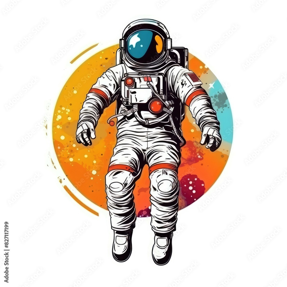 Art illustration astronaut in outer space Art illustration astronaut in outer space