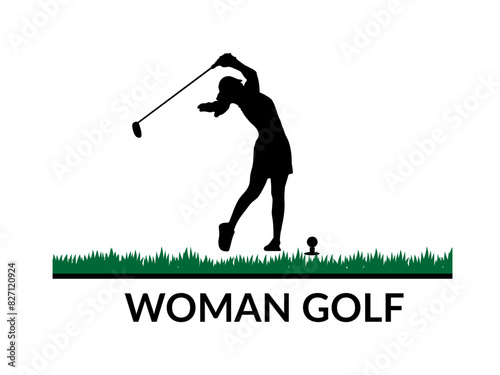 Golf girl silhouettes. Female golfer sport silhouette. Good use for symbols, logos, mascots, icons, signs, webs, or any design you want.