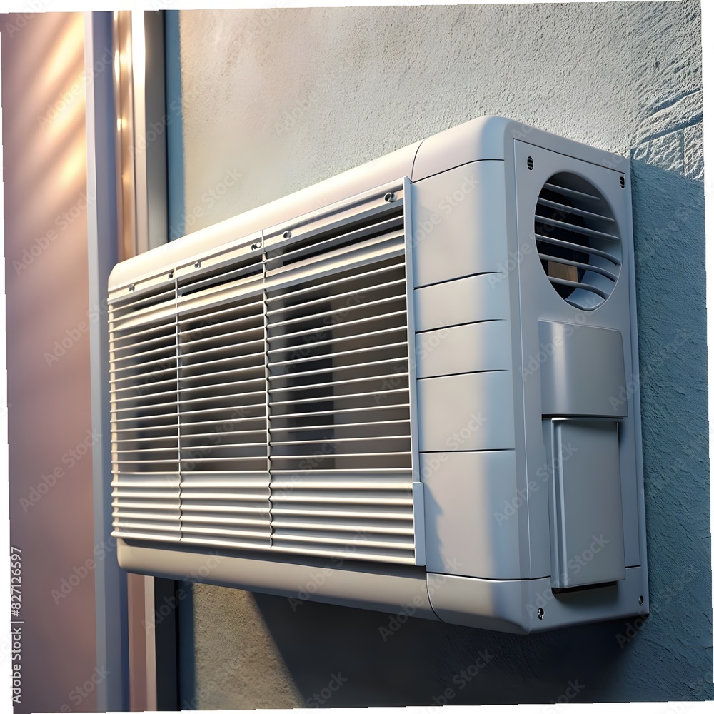 closeup air conditioner on the wall of a modern closeup air conditioner on the wall of a modern