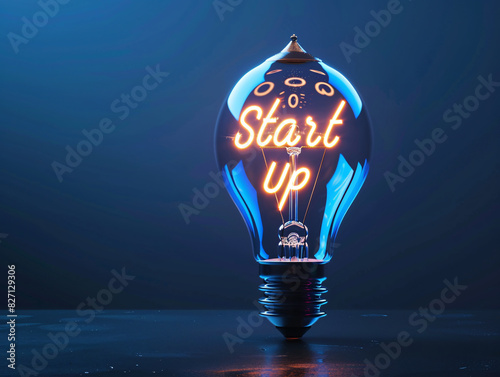 a light bulb with a lit up sign photo