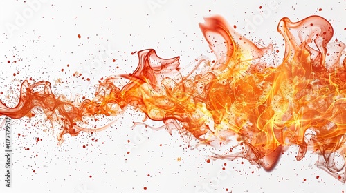 Fire flames isolated on white background ,burning fire of flame and spark on white background ,Realistic flamesof fire on a white background