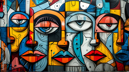Beautiful cubism graffiti