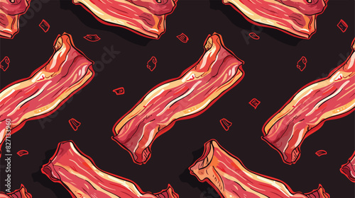 Meat bacon seamless pattern. vectors designs for wallpa photo