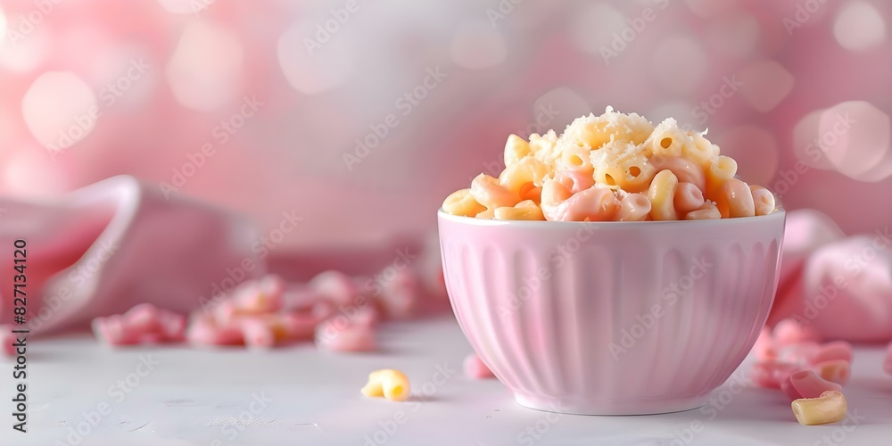 Pink mac and cheese against matching backdrop for colorful meal concept. Concept Food Styling, Color Coordinated, Culinary Art, Vibrant Photography, Creative Backgrounds Pink mac and cheese against matching backdrop for colorful meal concept. Concept Food Styling, Color Coordinated, Culinary Art, Vibrant Photography, Creative Backgrounds