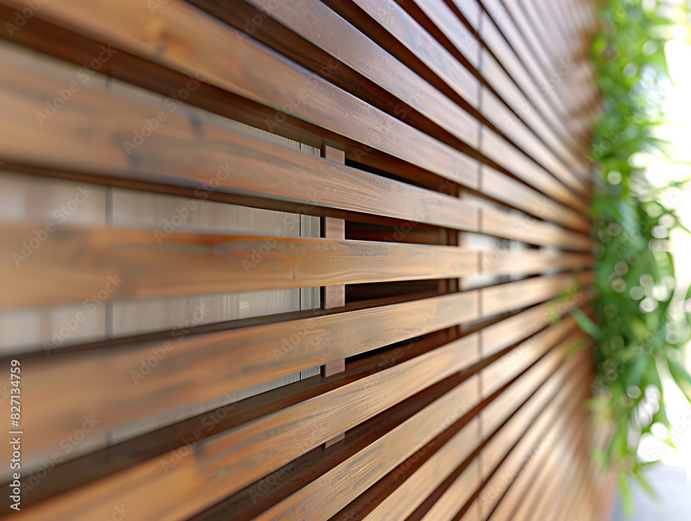 Naklejka premium Contemporary exterior wall covering with horizontal wood panel