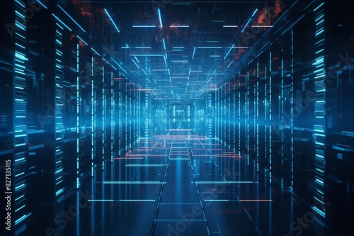 futuristic server room tunnel © alisaaa