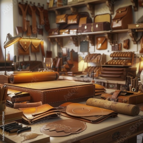 Artisan Crafting Leather Goods Traditional craftsmanship and smallscale production