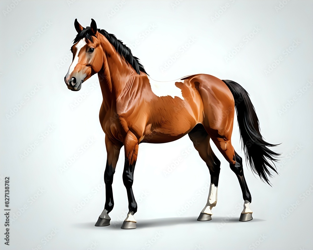 Obraz premium running horse isolated on white